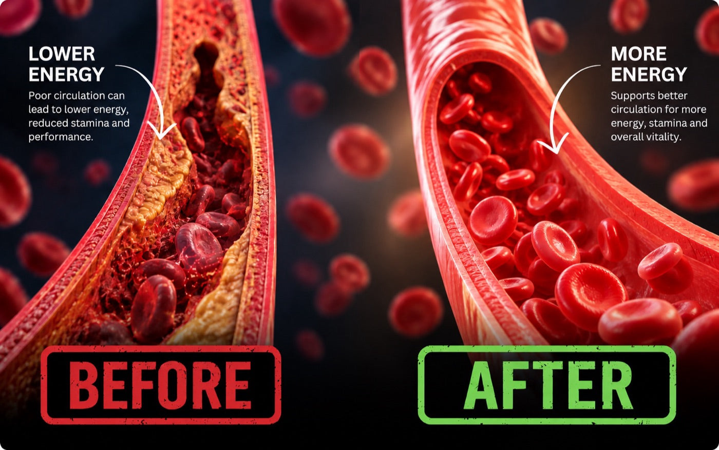 Poor circulation vs better circulation