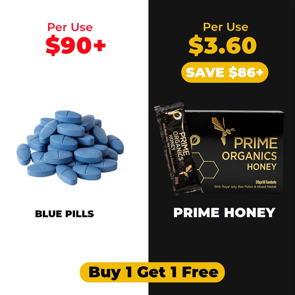 Per use: blue pills over $90, Prime Honey about $3.60